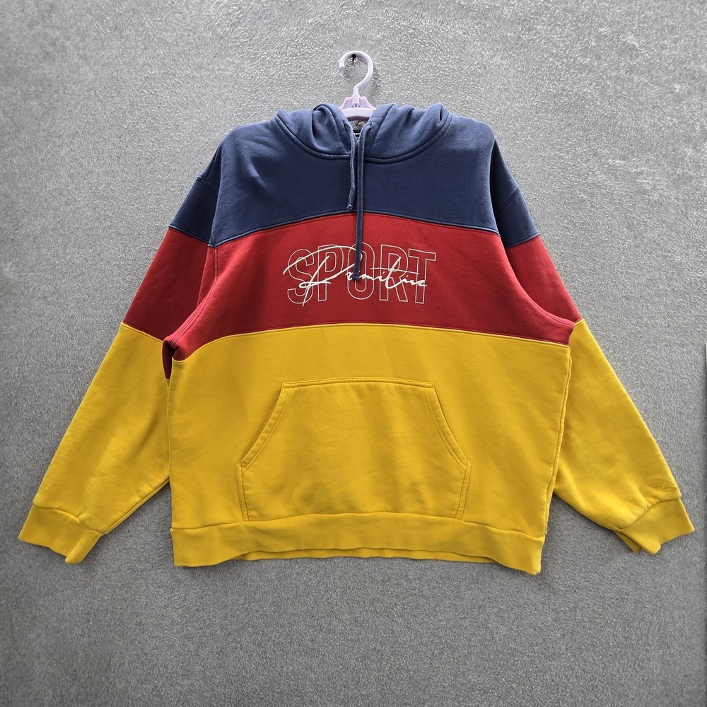 Primitive Skateboarding Men Hoodie XL Yellow Colorblock Legacy Sport Spellout
